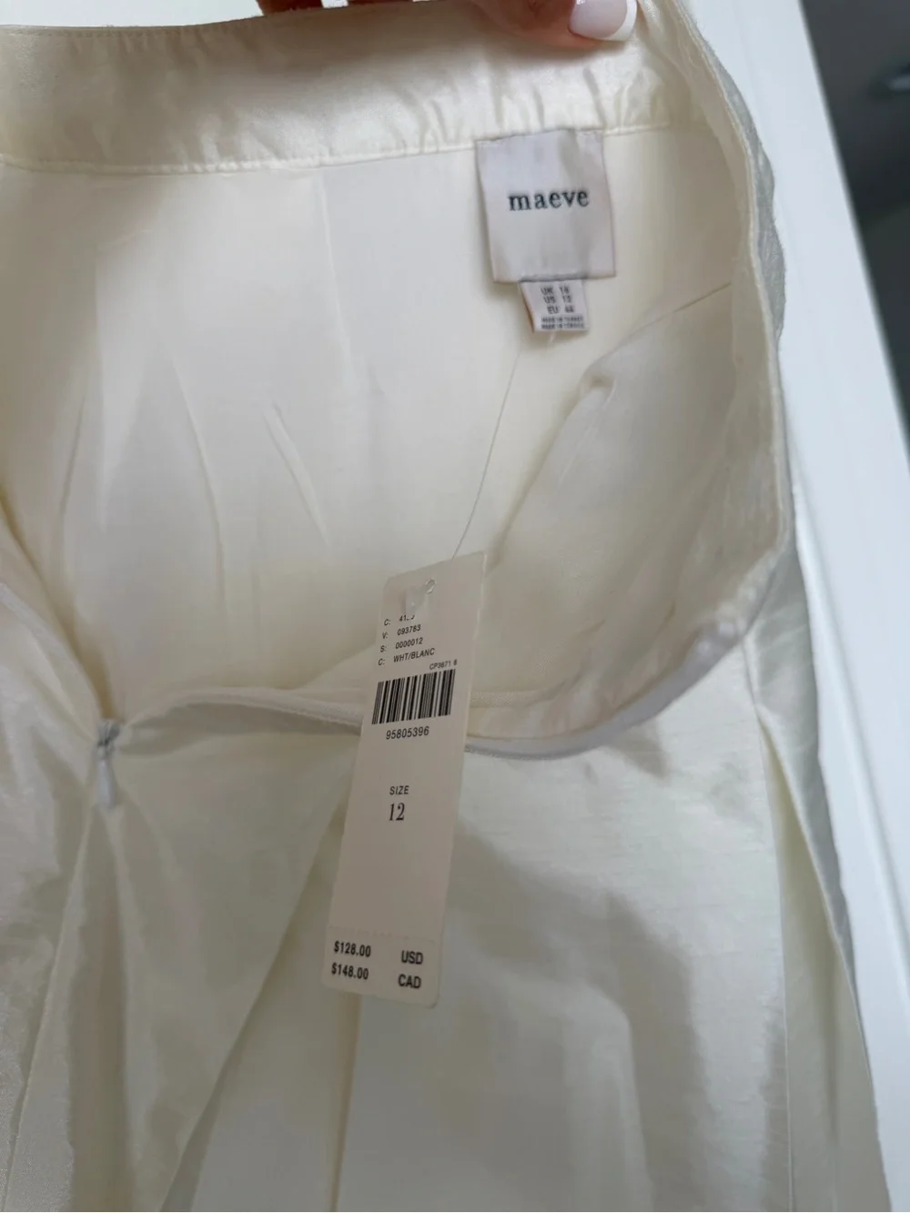 Maeve White Pleated Mini Skirt